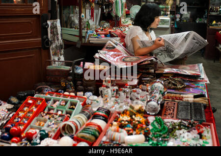 Muslim quarter of Xian, Shaanxi, China, Asia. Silk road, Huimin Street, Beiyuanmen Moslem market. Souvenirs selling in stores in the Muslim Quarter Stock Photo