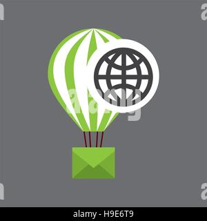 globe post email balloon icon vctor illustration eps 10 Stock Vector