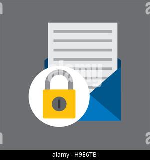 email open newsletter padlock icon vector illustration eps 10 Stock Vector