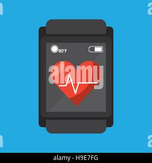 smart watch medical service heart rate vector illustration eps 10 Stock Vector