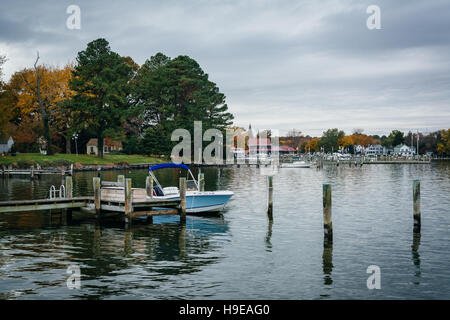 The harbor in St. Michaels, Maryland. Stock Photo