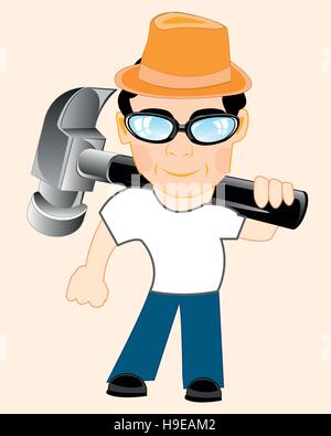Man with gavel Stock Vector