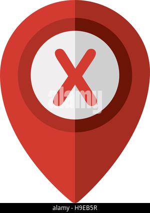 map pointer with shape x Stock Vector