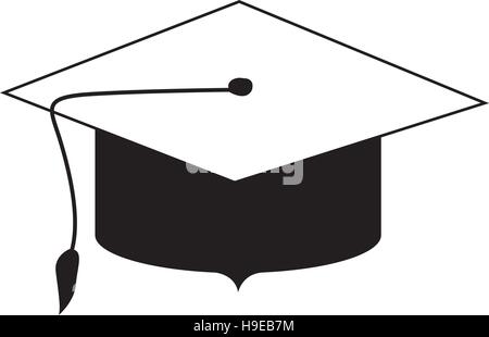 Graduation cap. Vector black silhouette Stock Vector Art & Illustration ...