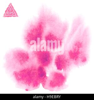 Vector watercolor blot. Hand drawn blot on white background for your design. Save the Date, postcard, banner, logo. Stock Vector
