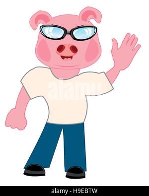 Persons with head piglet Stock Vector