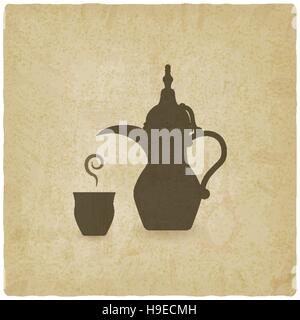Arabic coffee pot old background. vector illustration - eps 10 Stock Vector