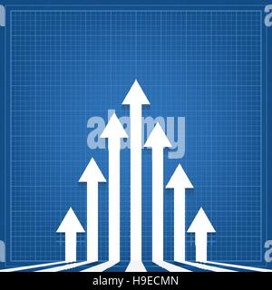 graph arrows blueprint background. vector illustration - eps 10 Stock Vector