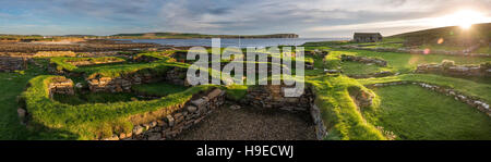 Pictish and Norse settlement remains on The Brough of Birsay, a tidal island off NW Mainland Orkney, Scotland, UK Stock Photo