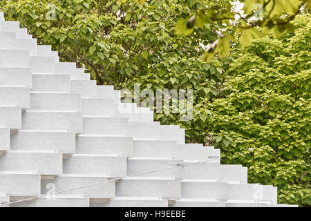 July 2016 - London, England : The Serpentine Gallery Pavilion, designed by Danish architects BIG (Bjarke Ingels Group) at Hyde Park on 28 July 2016 in Stock Photo