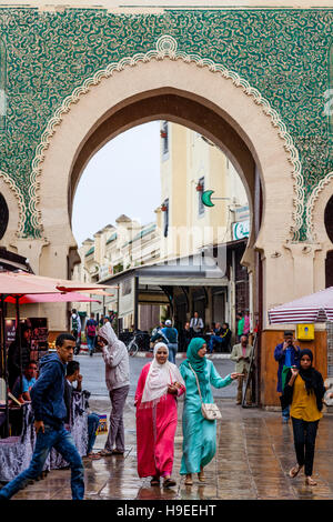 Bab Boujloud, (Main Entrance To The Medina) Fez el Bali, Fez, Morocco Stock Photo