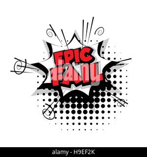 Comic text epic fail pop art bubble Stock Vector