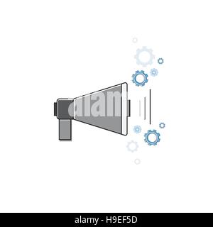 Megaphone Digital Email Marketing Icon Thin Line Stock Vector