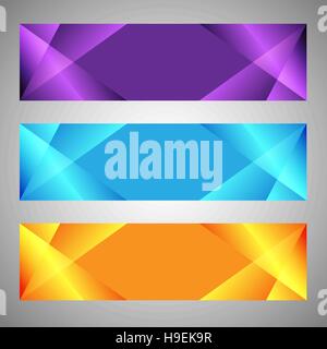 Set of modern banners with polygonal background, stock vector Stock Vector