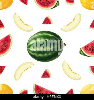 Watermelon and melon. Stock Vector