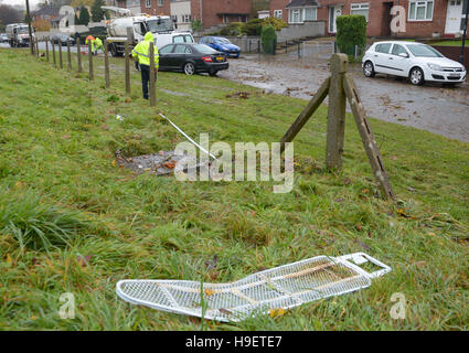 The clean up begins in Whitchurch Lane, Bristol, after heavy rain ...