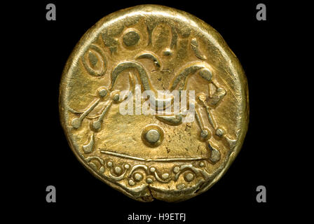 Iron age gold coin Stock Photo