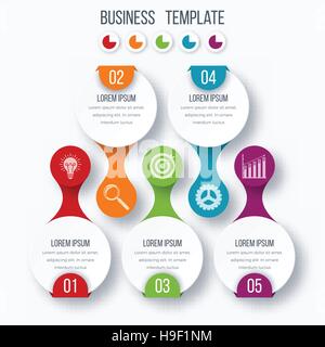 Infographics template five options with circle Stock Vector