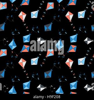 Kite Seamless Pattern Background Vector Illustration Stock Vector