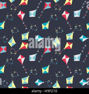 Kite Seamless Pattern Background Vector Illustration Stock Vector
