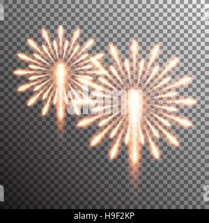 isolated realistic vector fireworks Stock Vector