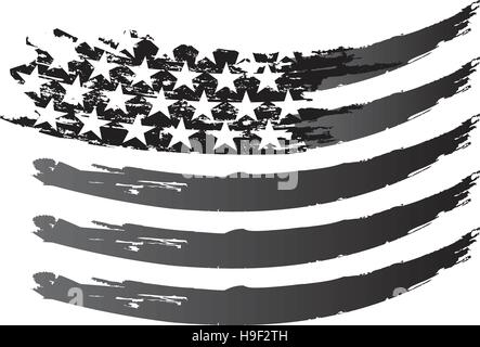 USA Flag Vector grayscale Stock Vector