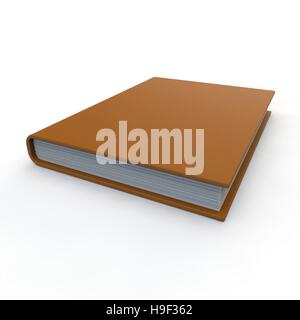 Leather notebook orange on an isolated white background Stock Photo
