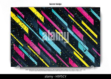 abstract, colorful, striped frame over white paper. vector geometric, fashion wallpaper template. cool design backdrop. bright frame, vector business Stock Vector