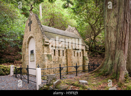 The Henry family mausoleum containing the bodies of Margaret and Mitchell in the grounds of Kylemore Abbey, Connemara, Ireland Stock Photo