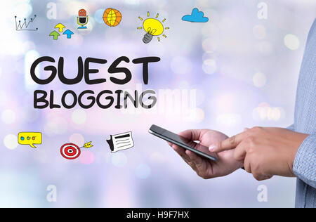 GUEST BLOGGING Stock Photo