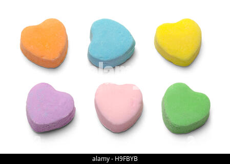 Blank Candy Valentiens Hearts Isolated on White Background. Stock Photo