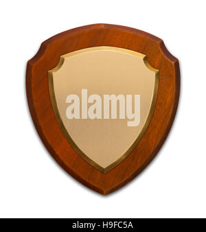 Award Plaque Trophy Isolated on White Background. Stock Photo