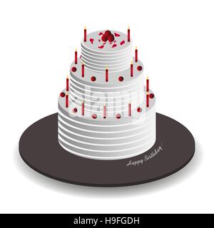 Isometric Celebration Cake Stock Vector