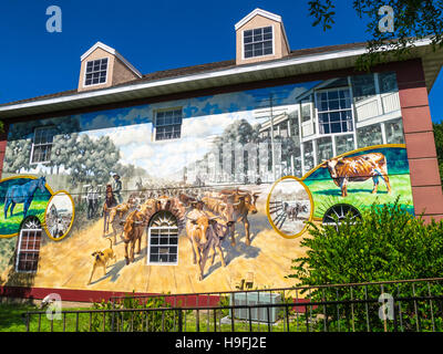 Murals painted on outdoor walls of buildings in Punta Gorda in Charlotte County Florida Stock Photo