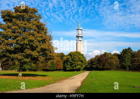 Heaton Park BT Tower.  A communications tower at Heaton Park, Manchester, England, UK. Stock Photo