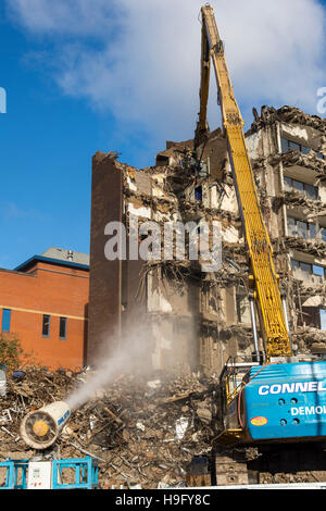 Water spray cannon for dust suppression, demolition of Telegraph House ...