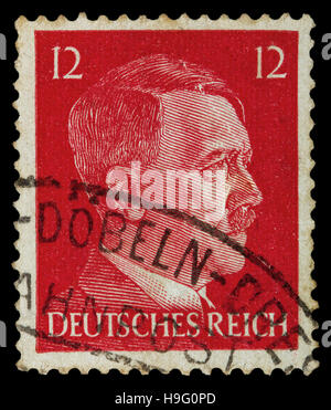 GERMAN REICH. Circa 1939 - c.1944: A postage stamp with portraying of Adolf Hitler Stock Photo