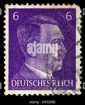 GERMAN REICH. Circa 1939 - c.1944: A postage stamp with portraying of Adolf Hitler Stock Photo