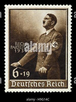 GERMAN REICH. Circa 1939 - c.1944: A postage stamp with portraying of Adolf Hitler Stock Photo