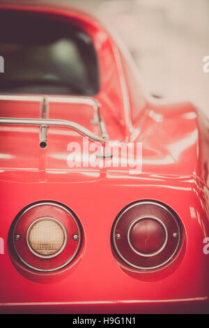 Close up shot of a vintage car rear lights. Stock Photo