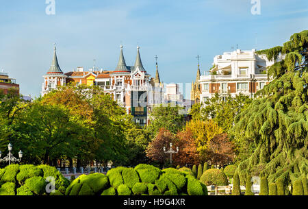 Parterre garden in Buen Retiro Park - Madrid, Spain Stock Photo