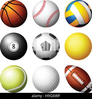 Sport balls on white background. Vector Stock Vector Image & Art - Alamy