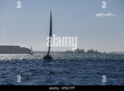 Classic sailing boat in Milford Haven Stock Photo