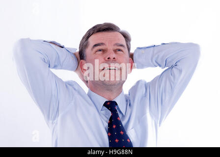 Content businessman, 50+ Stock Photo