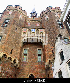 City gate 'Sassenpoort' from 1406 in Zwolle. The Netherlands Stock Photo