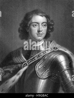 Peter the Great, Peter I or Pyotr Alexeyevich Romanov, 1672-1725, Czar and Grand Duke of Russia and first Emperor of the Russian Stock Photo