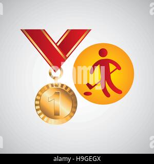 olympic gold medal golf icon vector illustration eps 10 Stock Vector