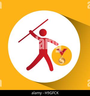 olympic gold medal javelin throw icon vector illustration eps 10 Stock Vector