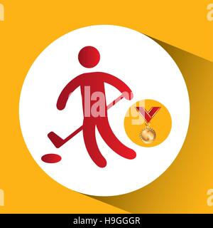 olympic gold medal golf icon Stock Vector