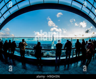 The Sky Garden at the top of the Walkie Talkie Building (20 Fenchurch Street), London, UK. Stock Photo